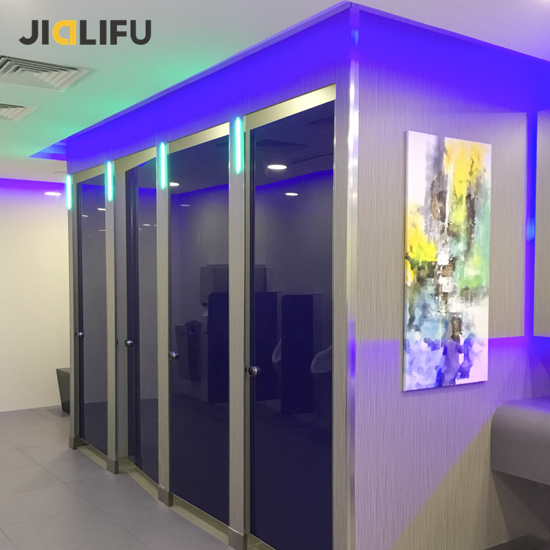 indoor public Glass Toilet Cubicle for service station